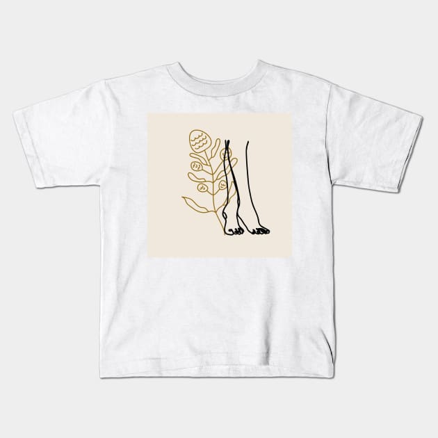 natures dance line art Kids T-Shirt by NJORDUR